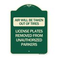 Signmission Air Will Be Taken Out of Tires License Plates Removed from Unauthorized Parkers, A-DES-G-1824-24348 A-DES-G-1824-24348